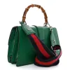 Gucci Dollar Calfskin Crystal Web Medium Dionysus Bamboo Top Handle Bag Emerald (Pr sold by Zulily