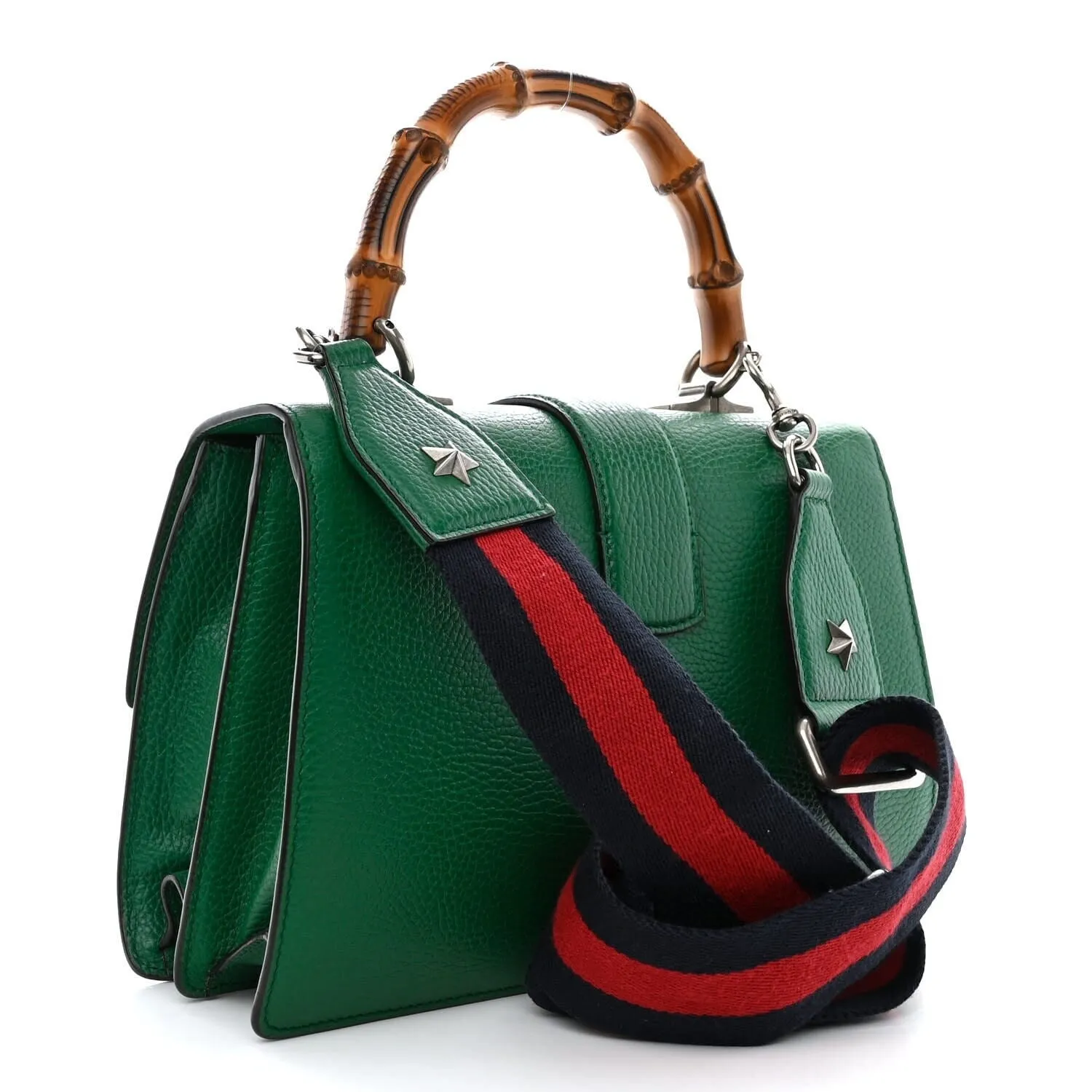 Gucci Dollar Calfskin Crystal Web Medium Dionysus Bamboo Top Handle Bag Emerald (Pr sold by Zulily product image thumbnail 3