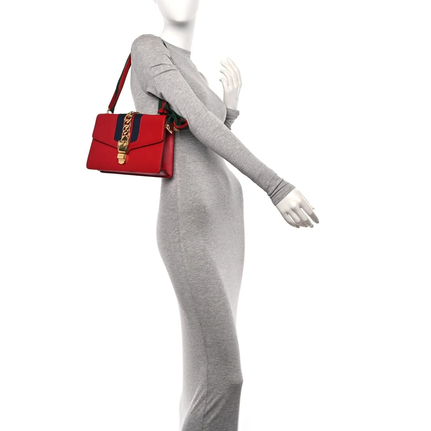 Gucci Calfskin Small Sylvie Shoulder Bag Hibiscus Red (Pre-Owned) sold by Zulily product image thumbnail 2