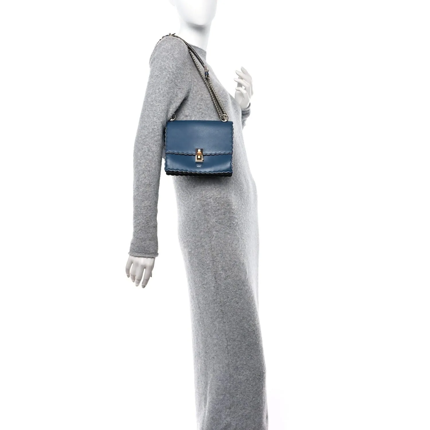 Fendi Vitello Liberty Scalloped Studded Small Kan I Shoulder Bag Balena (Pre-Owned) sold by Zulily product image thumbnail 2