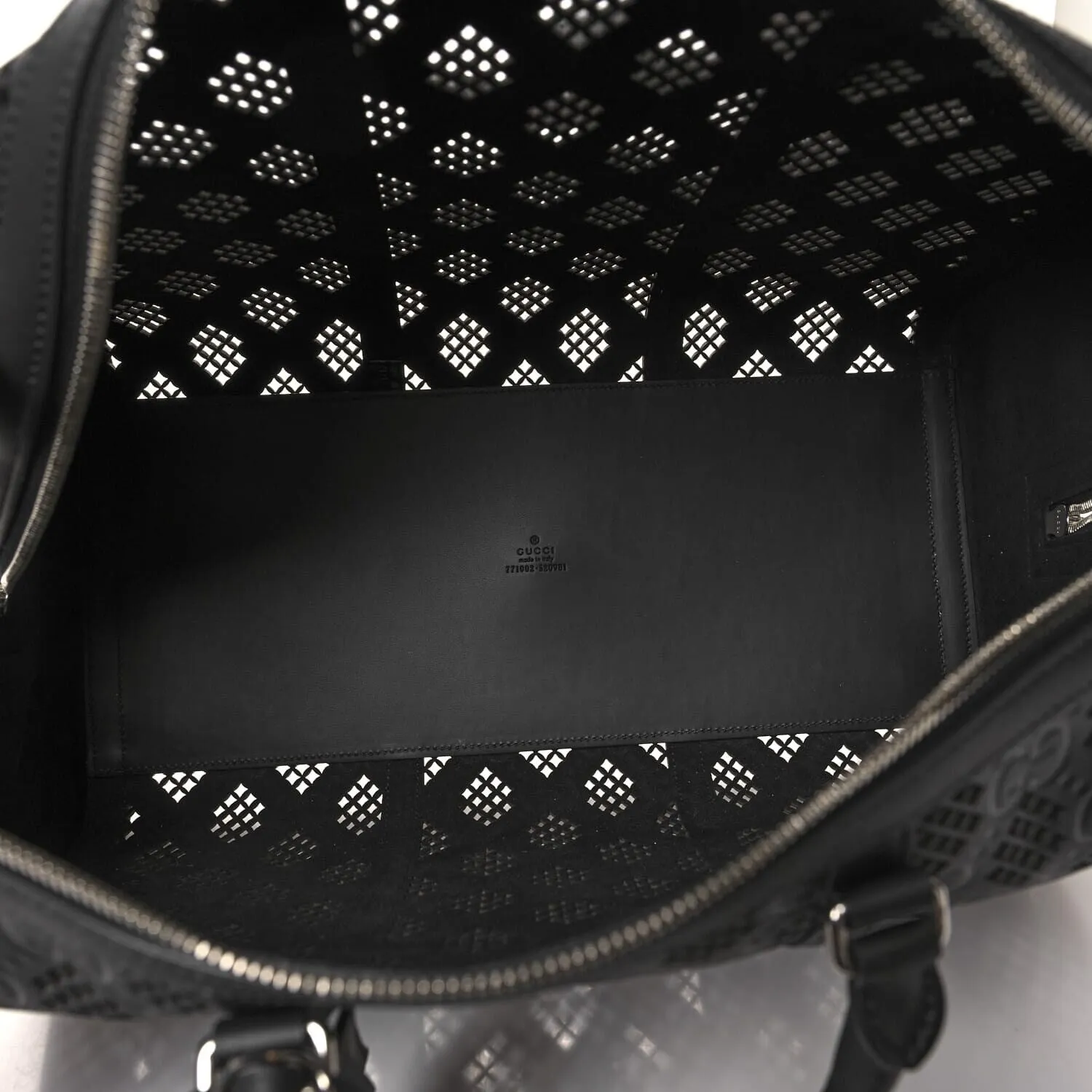 Gucci Calfskin Cut Out GG Embossed Medium Duffle Bag Harness Black (Pre-Owned) sold by Zulily product image thumbnail 4