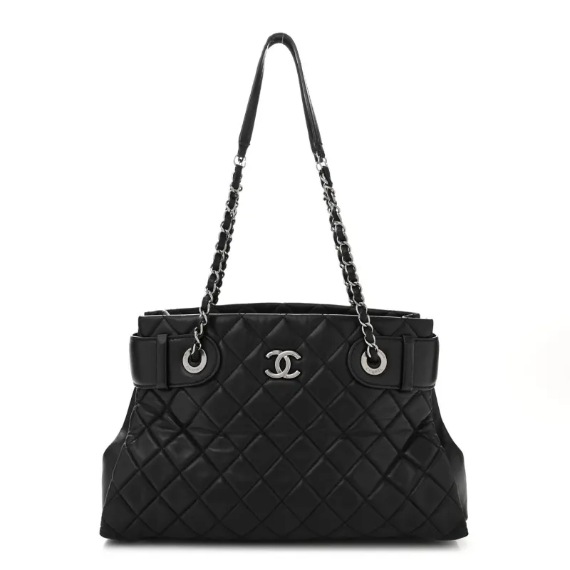 Chanel Lambskin Quilted Small Coco Loop Tote Black (Pre-Owned) sold by Zulily