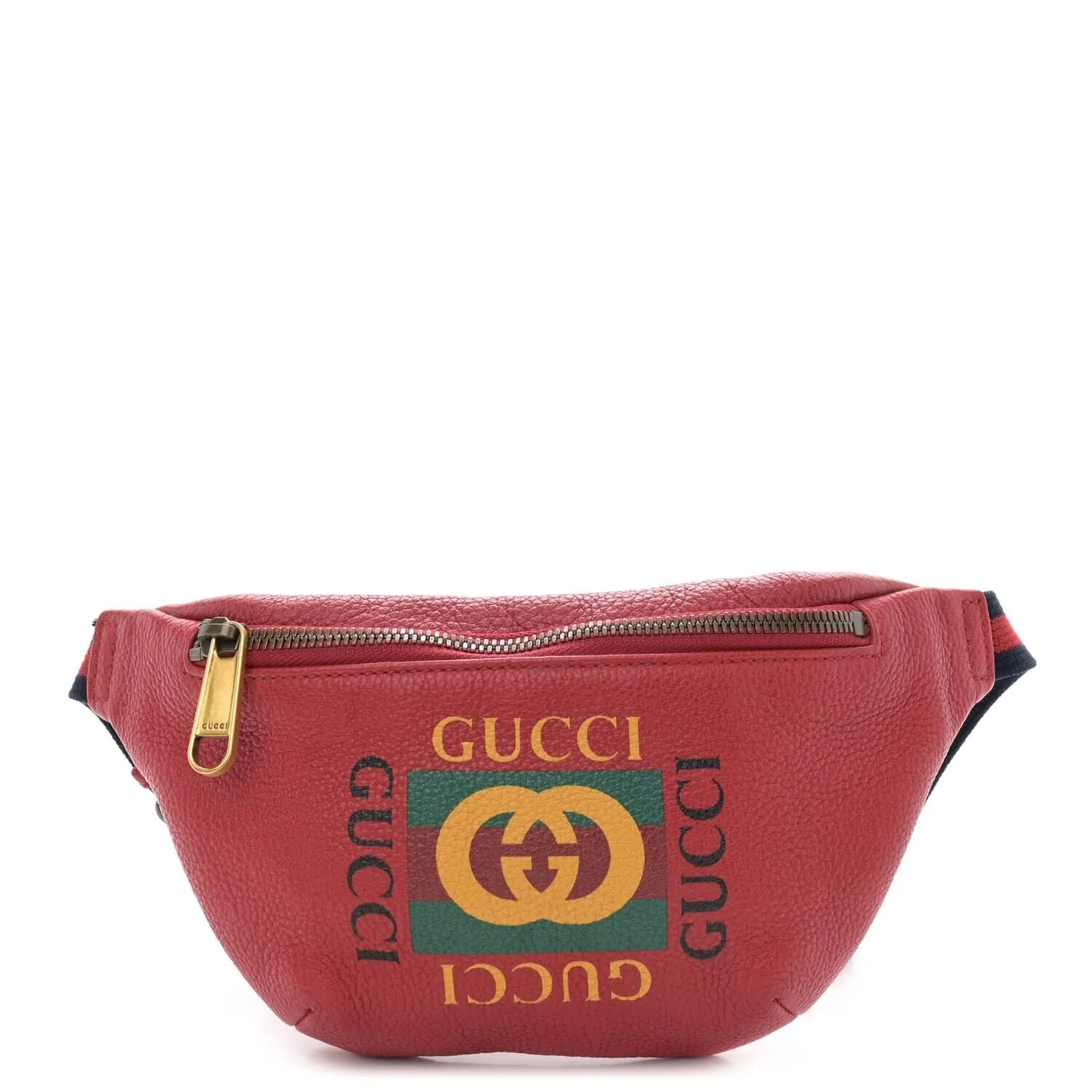 Gucci Grained Calfskin Small Logo Belt Bag Hibiscus Red (Pre-Owned) sold by Zulily