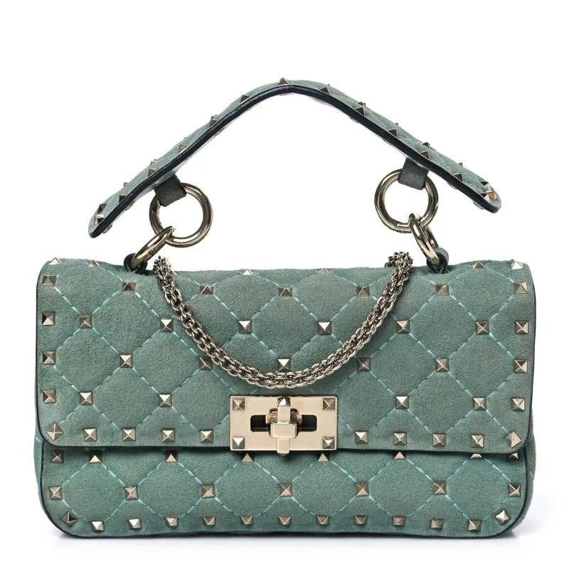 Valentino Garavani Suede Small Rockstud Spike Shoulder Bag Nube (Pre-Owned) sold by Zulily