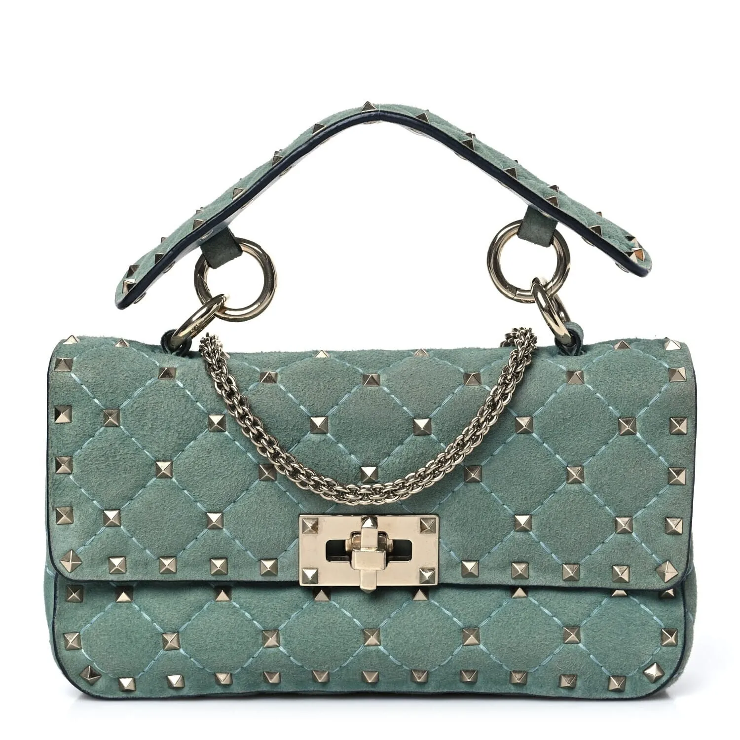 Valentino Garavani Suede Small Rockstud Spike Shoulder Bag Nube (Pre-Owned) sold by Zulily