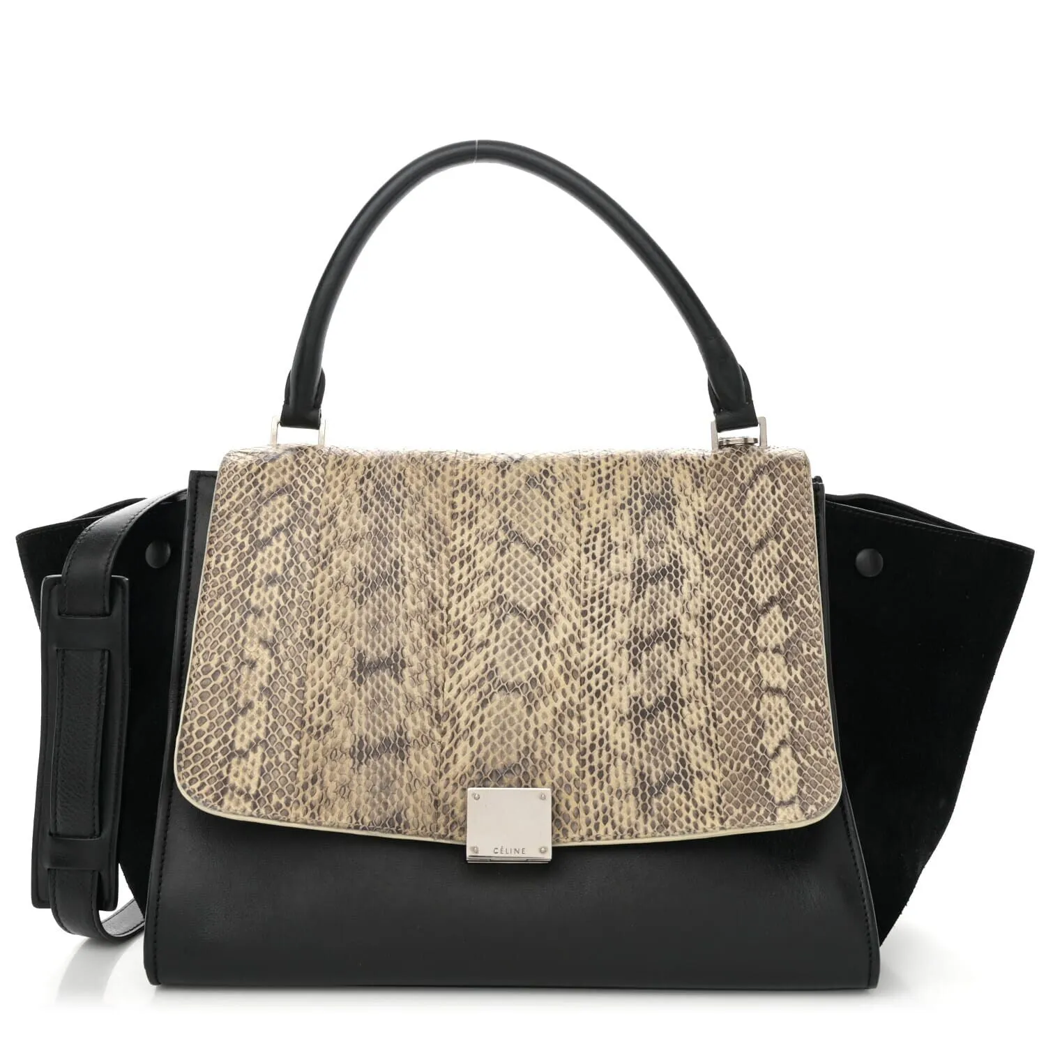 Celine Snakeskin Suede Medium Trapeze Black (Pre-Owned) sold by Zulily