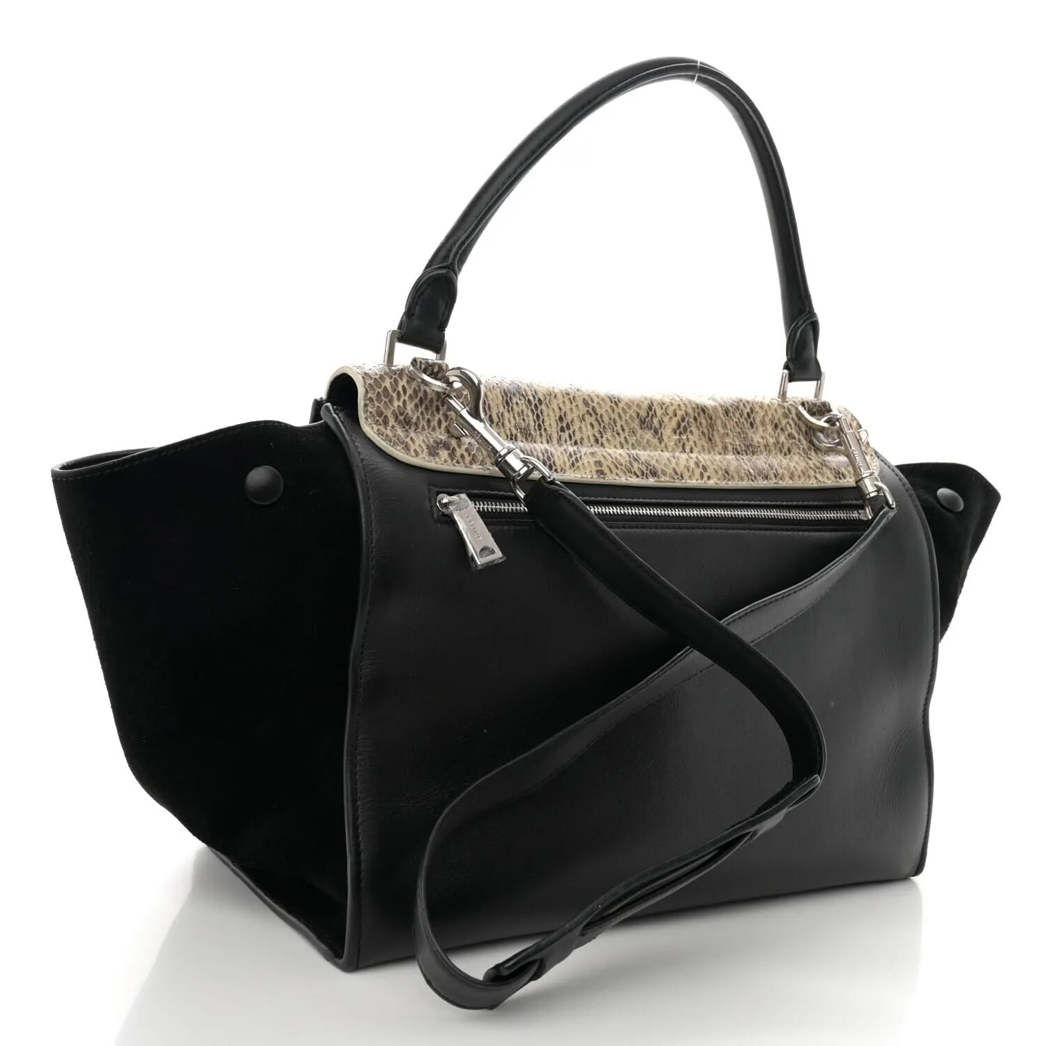 Celine Snakeskin Suede Medium Trapeze Black (Pre-Owned) sold by Zulily product image thumbnail 3