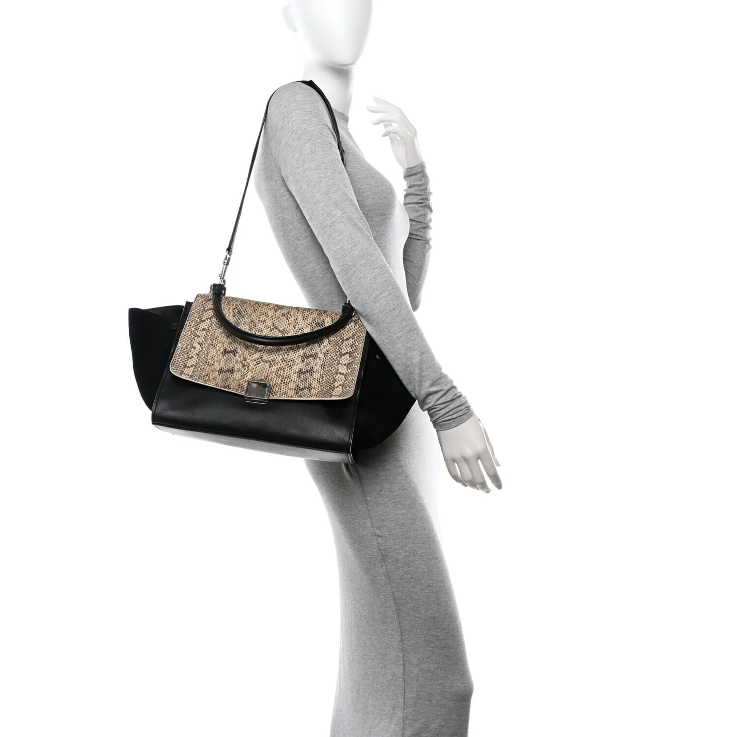 Celine Snakeskin Suede Medium Trapeze Black (Pre-Owned) sold by Zulily product image thumbnail 2