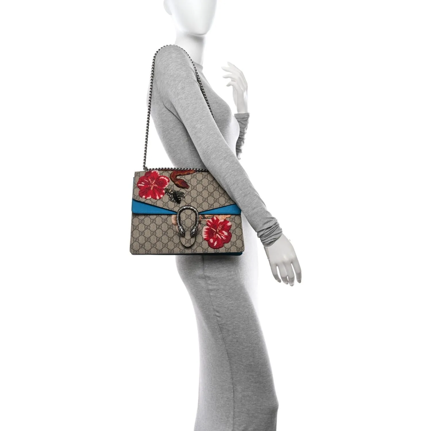 Gucci GG Supreme Monogram Bee Snake Embroidered Medium Dionysus Shoulder Bag Blue ( sold by Zulily product image thumbnail 2