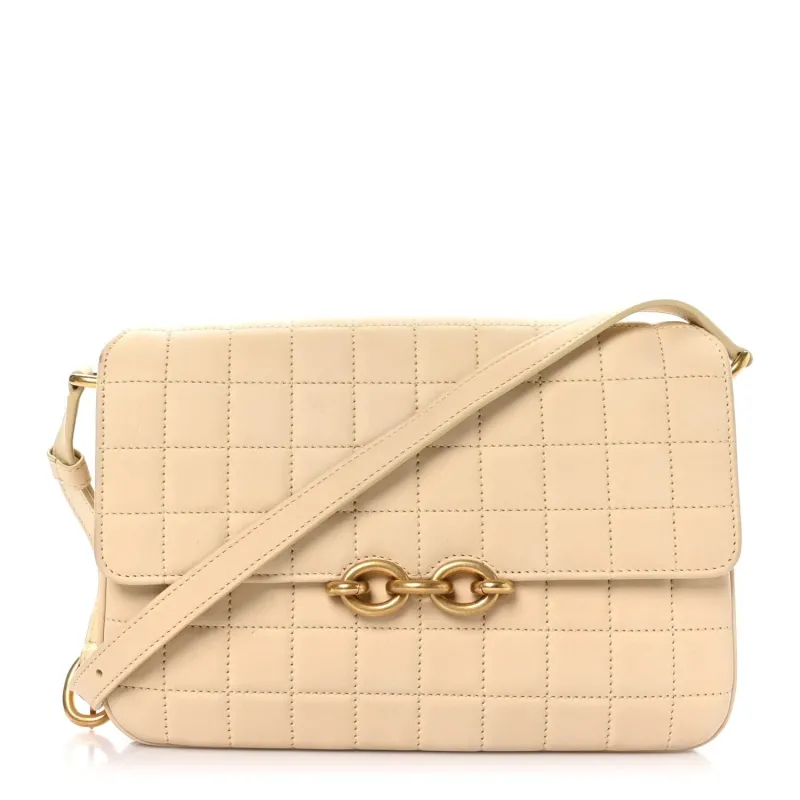 Saint Laurent Suede Quilted Le Maillon Satchel Burro (Pre-Owned) sold by Zulily