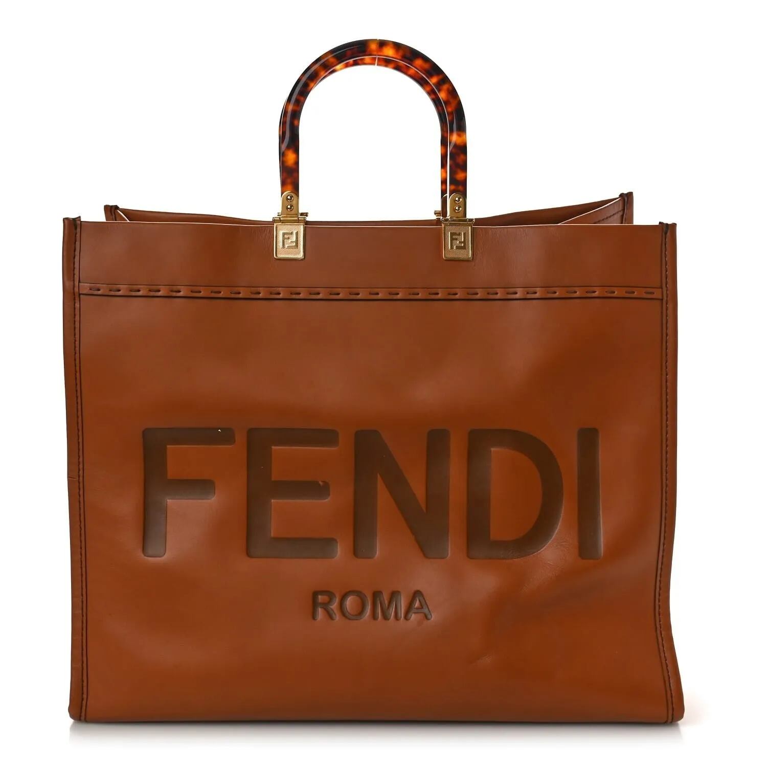 Fendi Vitello King Plexiglass Large Fendi Sunshine Shopper Tote Cuoio (Pre-Owned) sold by Zulily