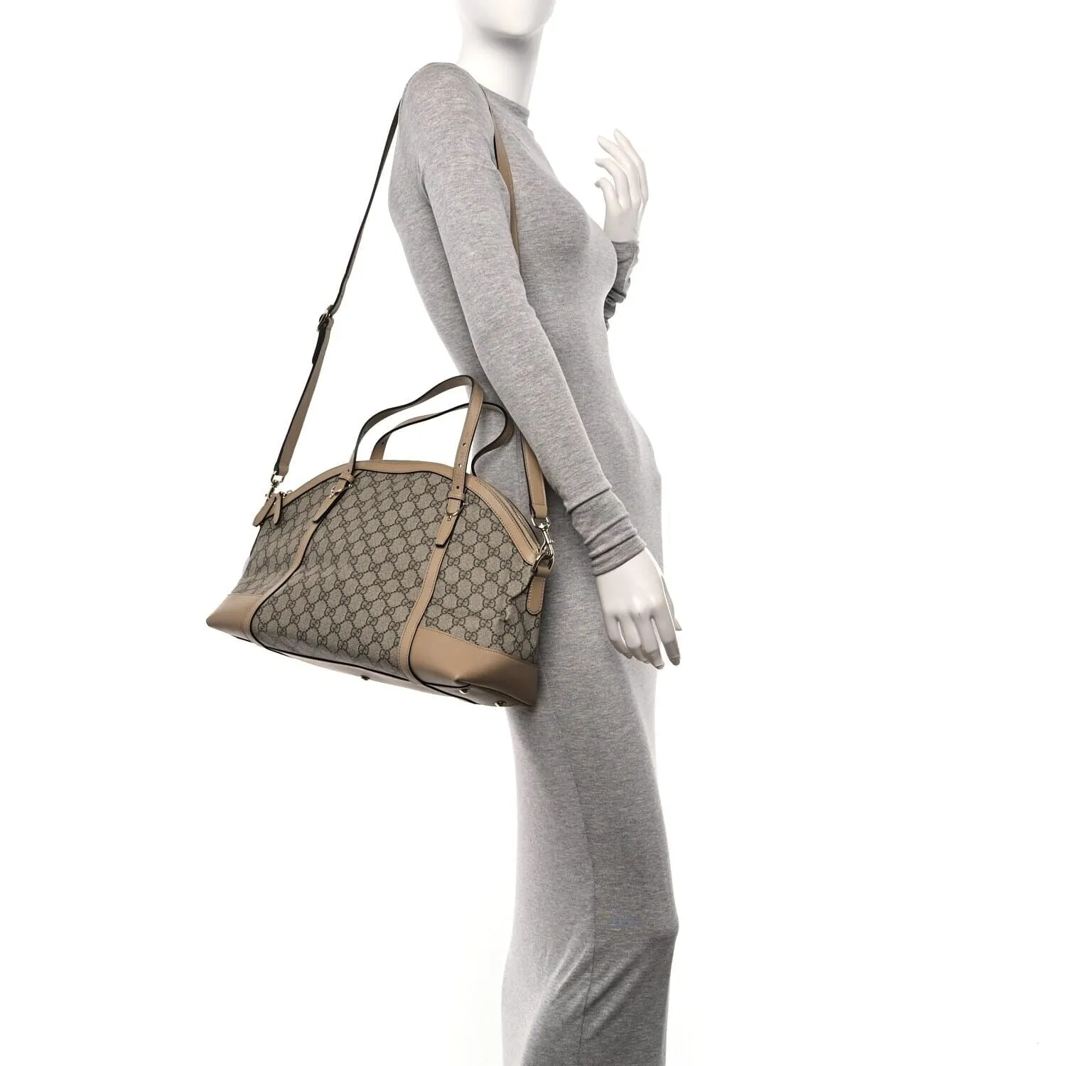 Gucci GG Supreme Monogram Medium Nice Top Handle Dome Bag Beige (Pre-Owned) sold by Zulily product image thumbnail 2