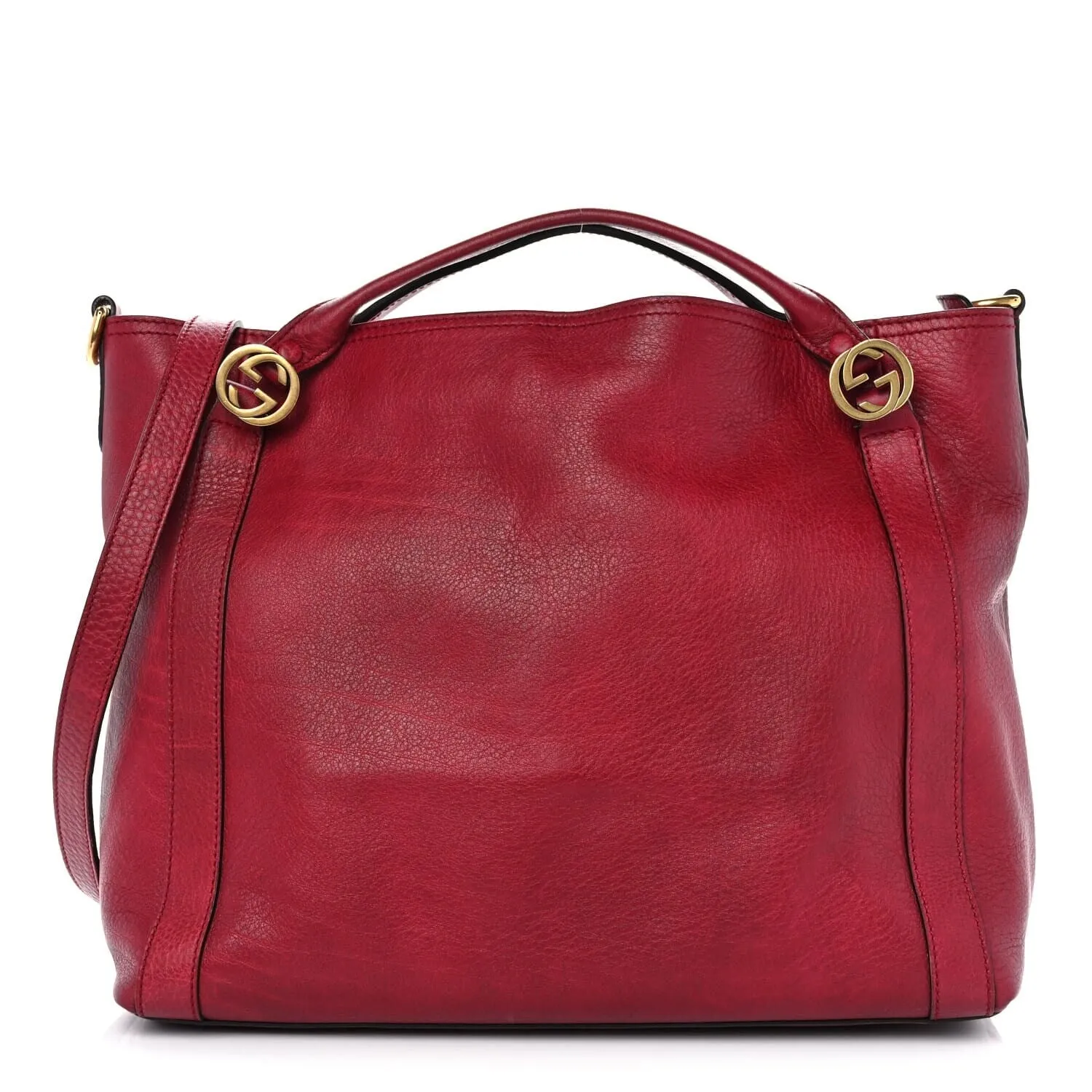 Gucci Pebbled Calfskin Medium Miss GG Top Handle Bag Dark Red (Pre-Owned) sold by Zulily