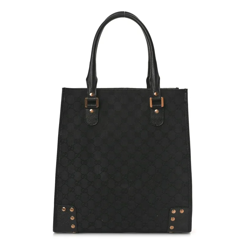 Gucci Canvas Monogram Stud Tote Bag Black (Pre-Owned) sold by Zulily