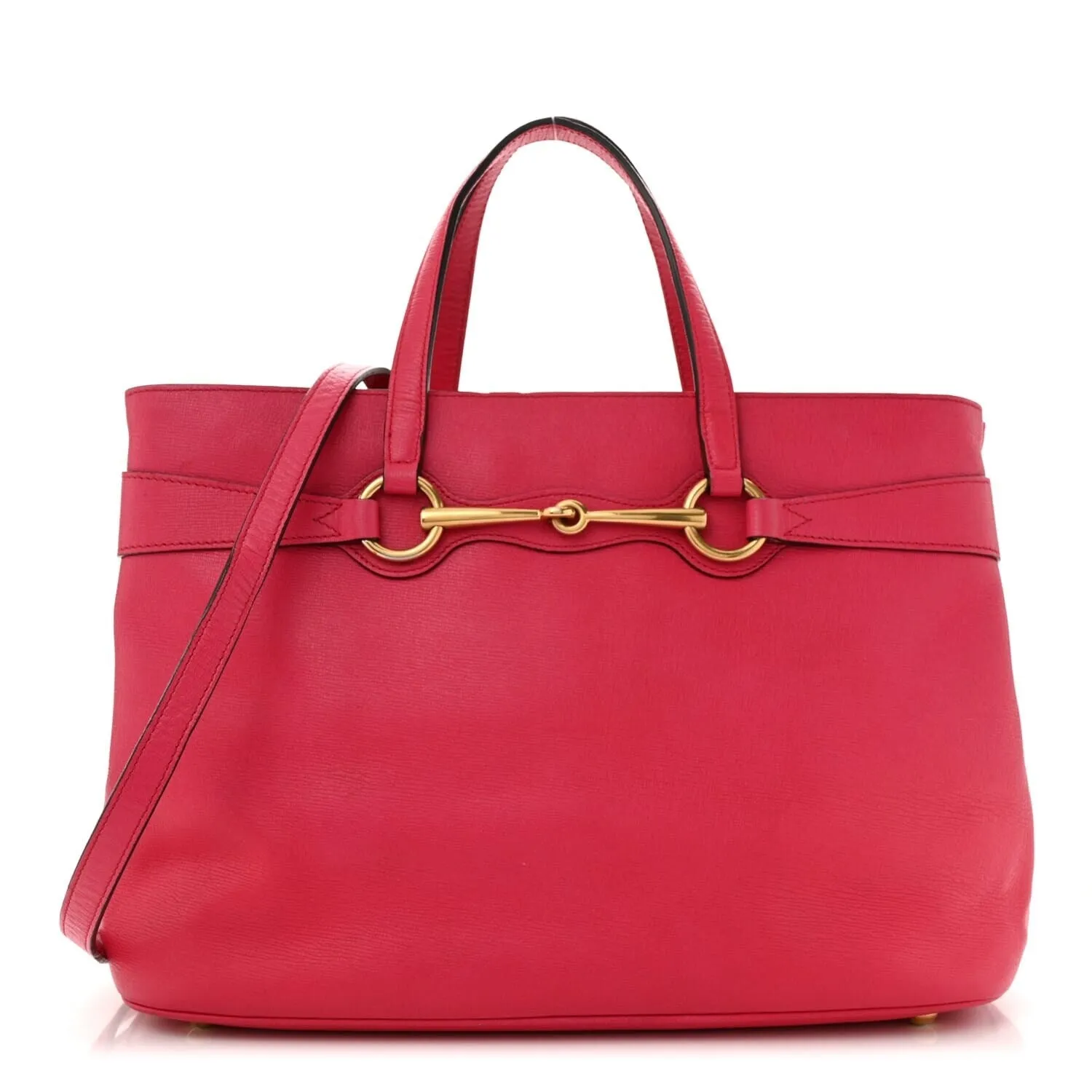 Gucci Textured Calfskin Medium Bright Bit Tote Shocking Pink (Pre-Owned) sold by Zulily