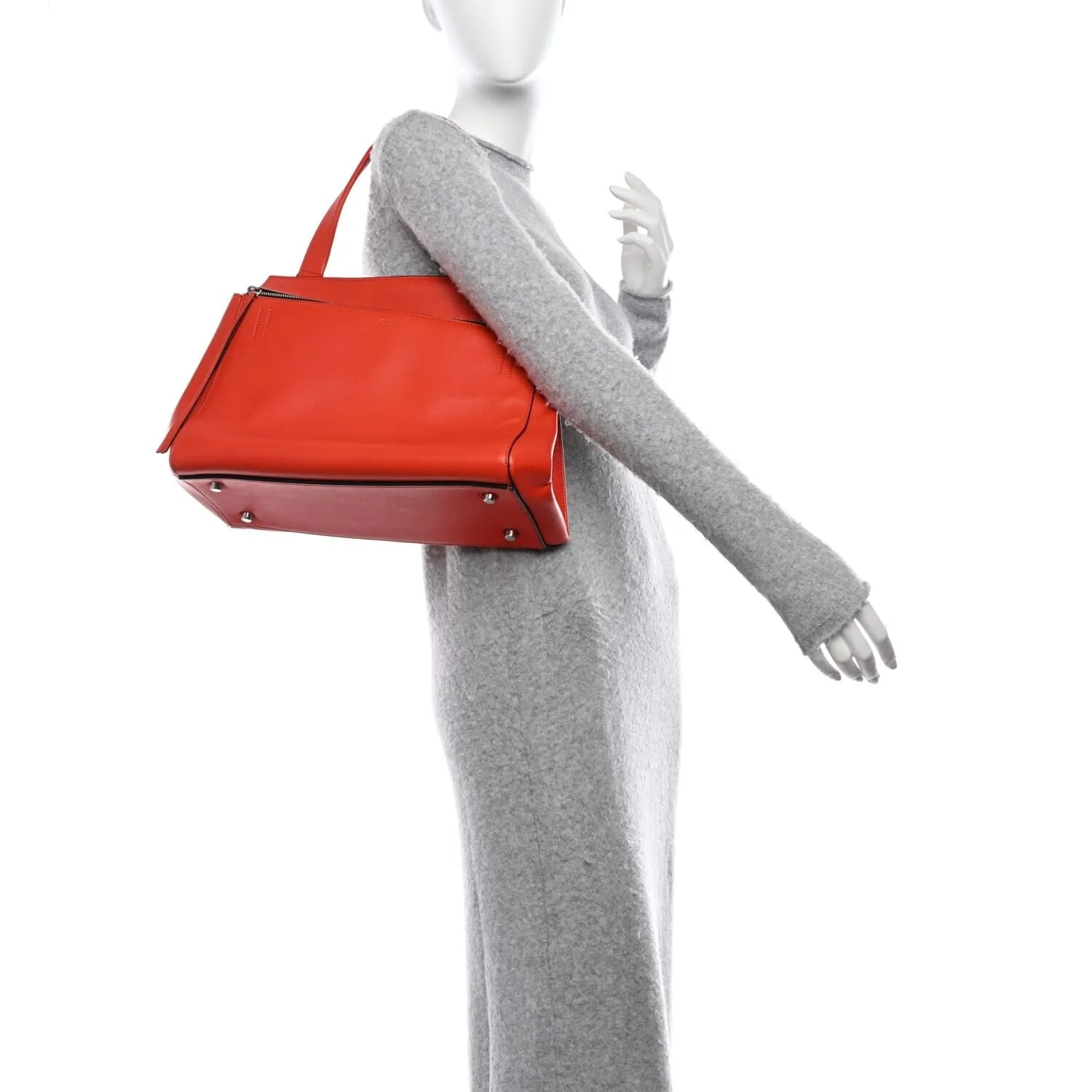 Celine Grained Calfskin Medium Edge Shoulder Bag Vermillion (Pre-Owned) sold by Zulily product image thumbnail 2