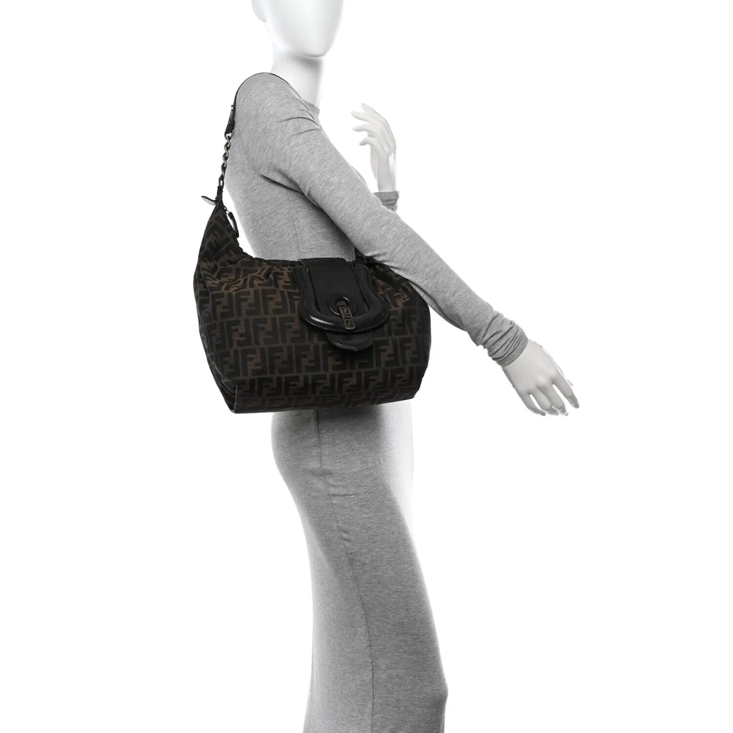 Fendi Zucca B Buckle Hobo Tobacco Castagna (Pre-Owned) sold by Zulily product image thumbnail 2