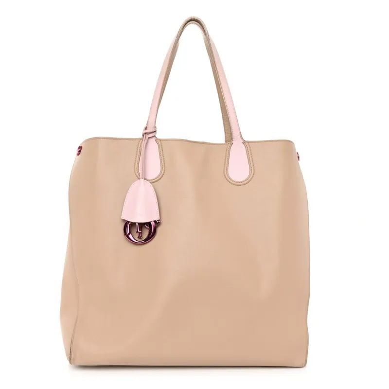 Dior Calfskin Small Addict Shopping Tote Beige Pink (Pre-Owned) sold by Zulily