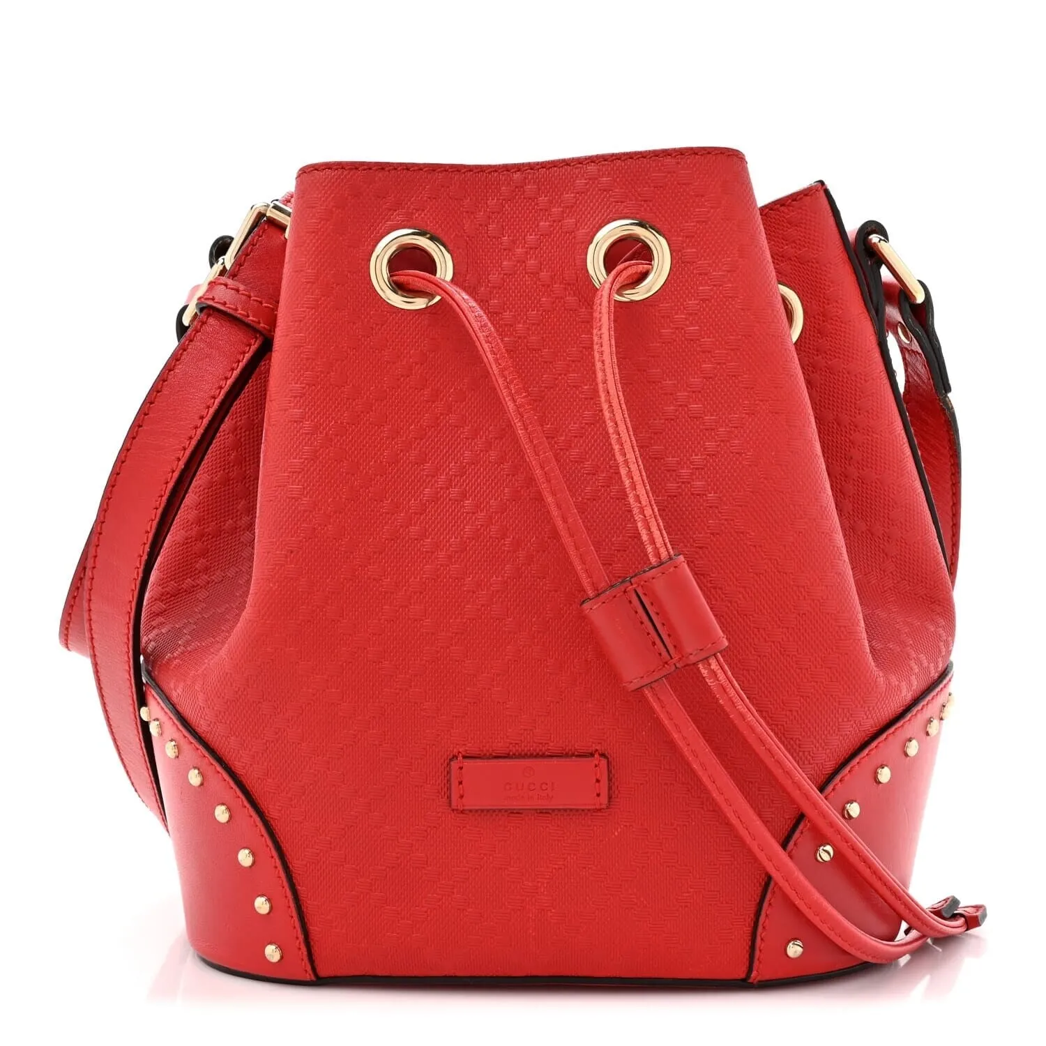 Gucci Hilary Lux Bright Diamante Small Bucket Bag Tobasco (Pre-Owned) sold by Zulily