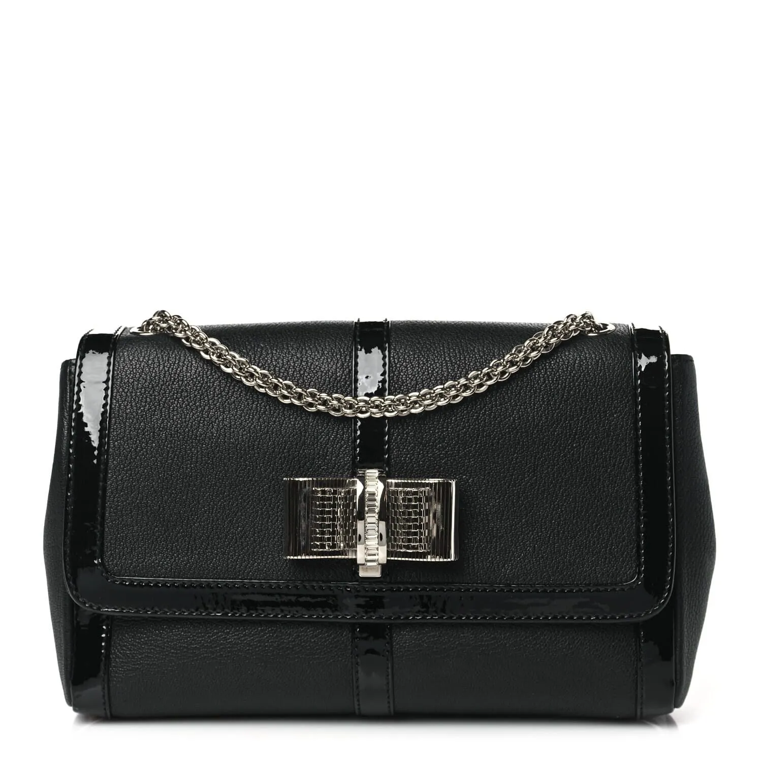 Louboutin Calfskin Small Sweety Charity NV Shoulder Bag Black (Pre-Owned) sold by Zulily