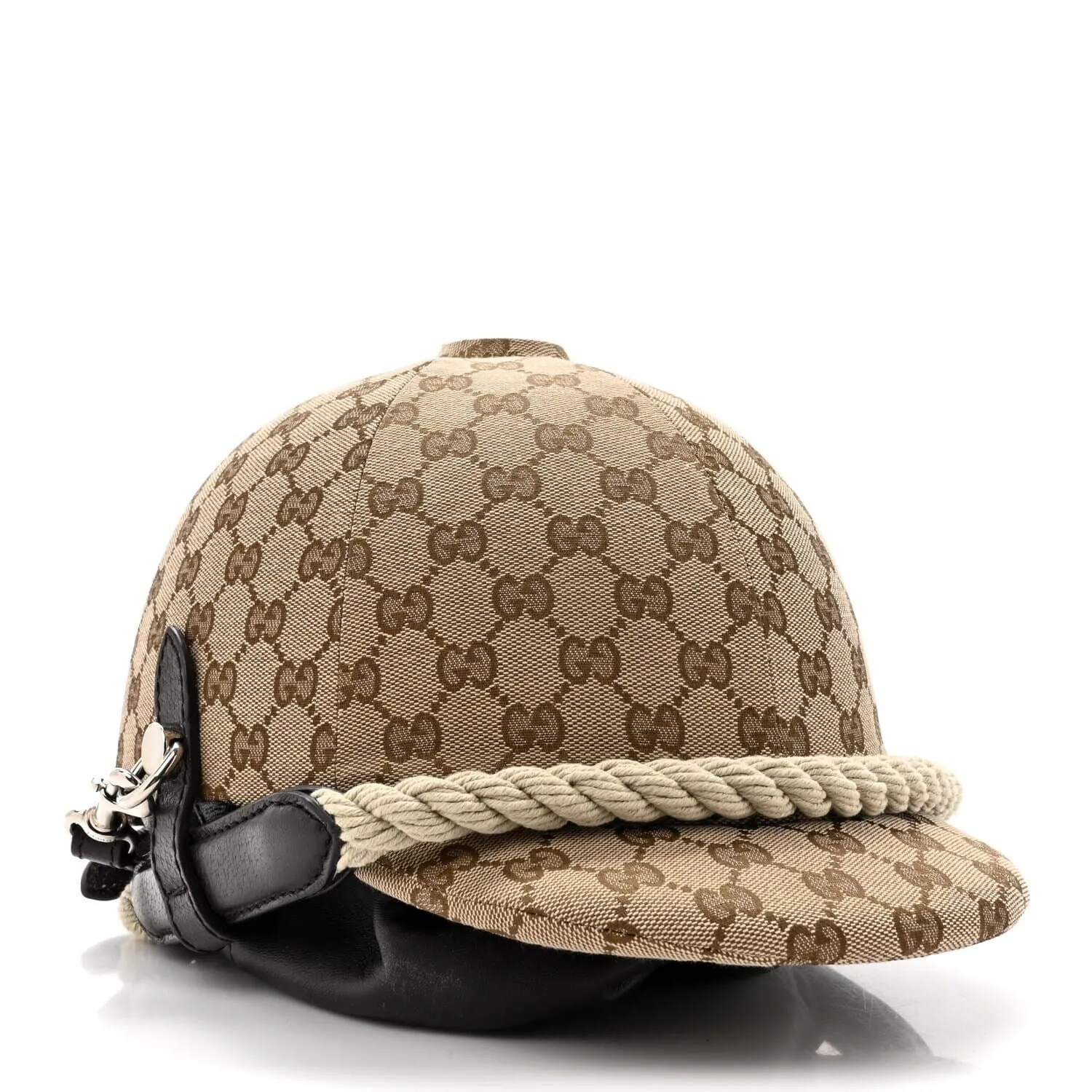 Gucci GG Monogram Calfskin Equestrian Bucket Bag Brown (Pre-Owned) sold by Zulily product image thumbnail 4