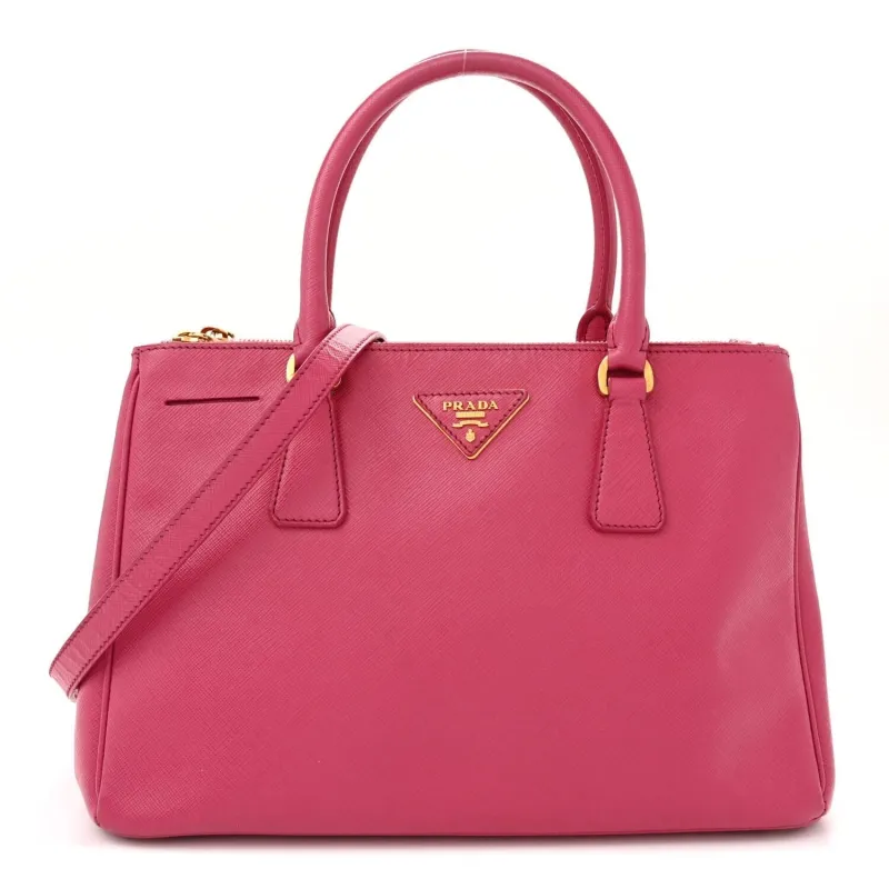 Prada Saffiano Small Galleria Double Zip Tote Fuxia (Pre-Owned) sold by Zulily