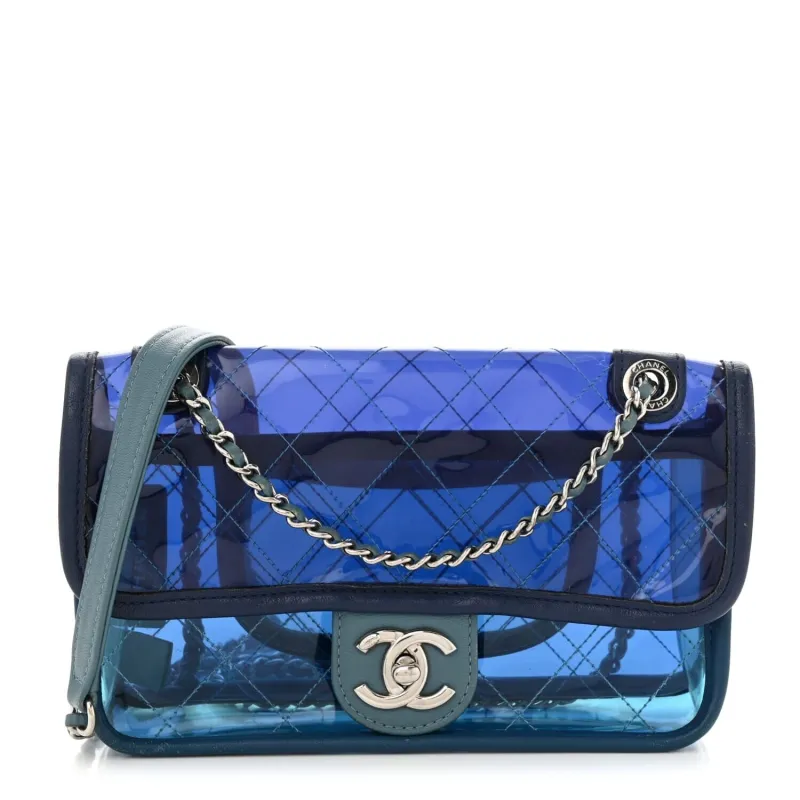 Chanel PVC Lambskin Stitched Mini Coco Splash Flap Blue (Pre-Owned) sold by Zulily