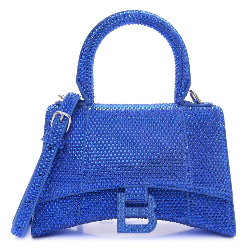 Balenciaga Strass Suede Hourglass Top Handle Bag XS Electric Blue (Pre-Owned) sold by Zulily