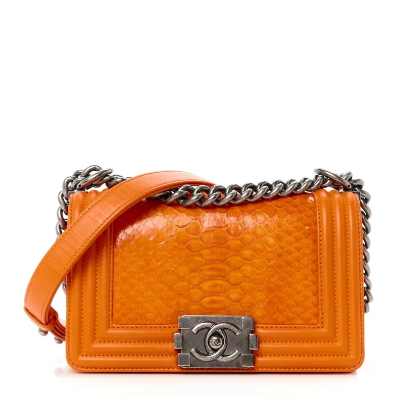 Chanel Snakeskin Small Boy Flap Orange (Pre-Owned) sold by Zulily