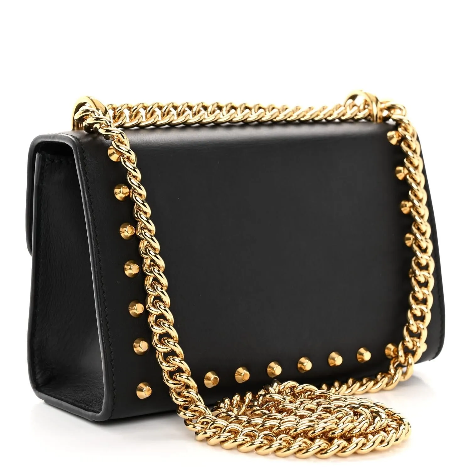 Gucci Calfskin Studded Small Padlock Shoulder Bag Black (Pre-Owned) sold by Zulily product image thumbnail 3