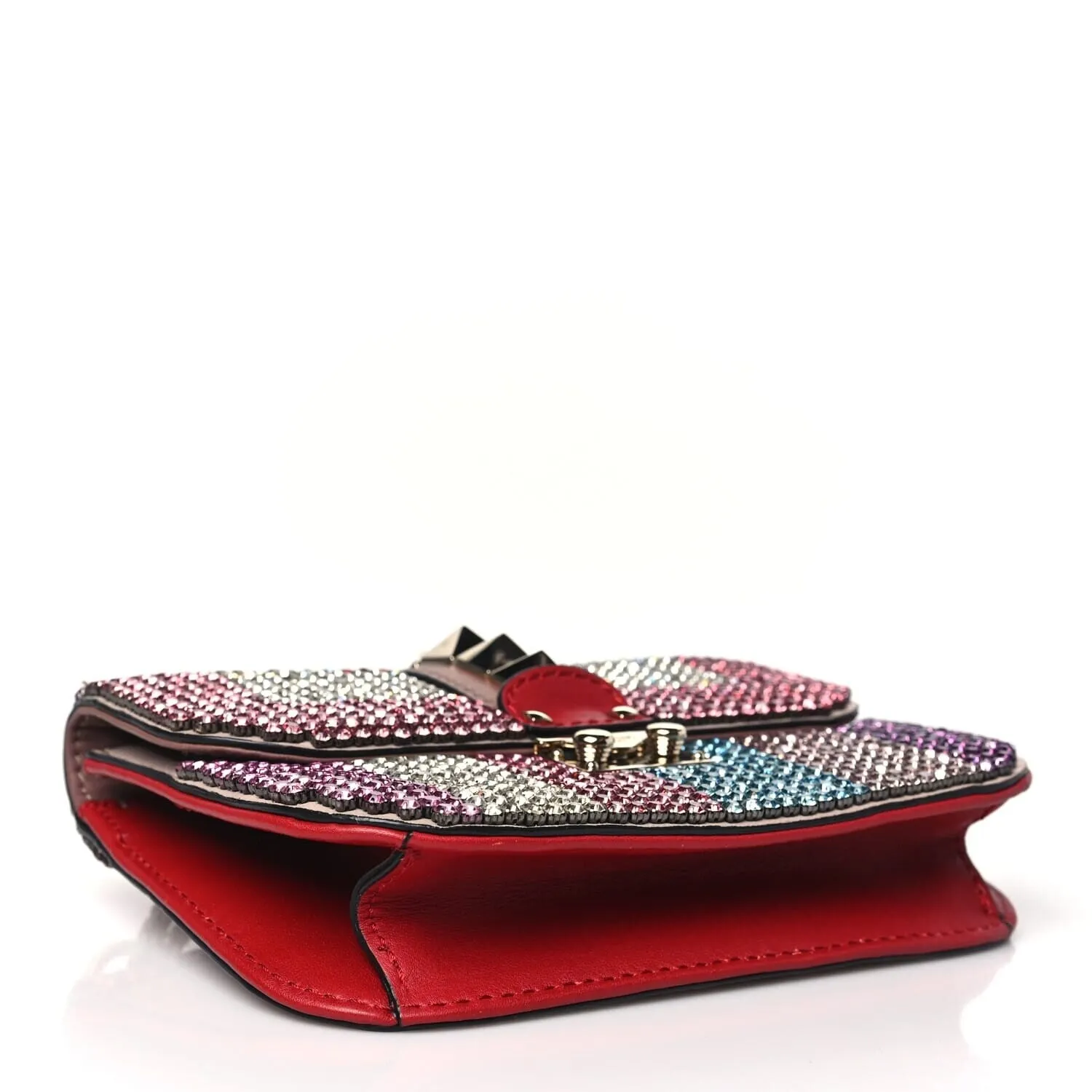 Valentino Garavani Vitello Crystal Embellished Small Glam Lock Rockstud Flap Multic sold by Zulily product image thumbnail 4