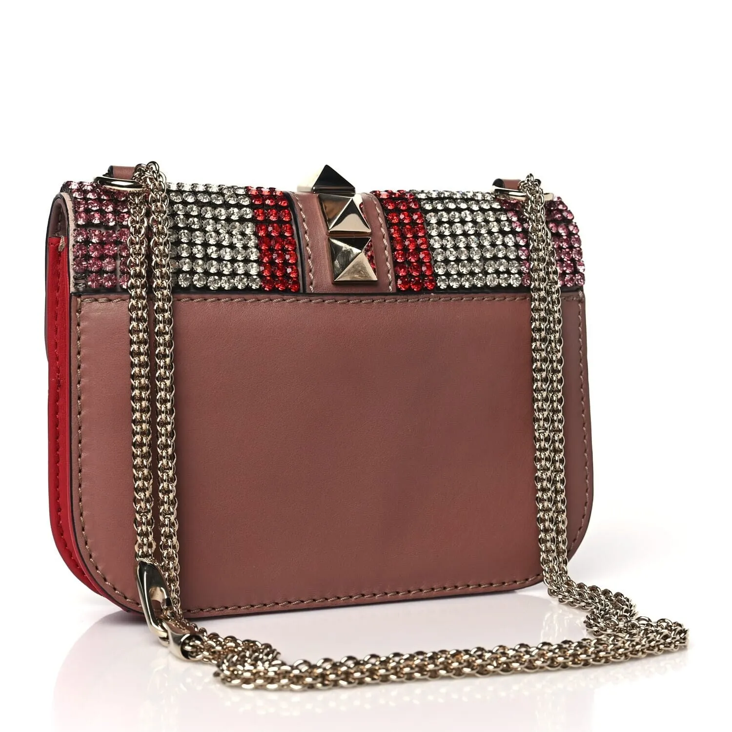 Valentino Garavani Vitello Crystal Embellished Small Glam Lock Rockstud Flap Multic sold by Zulily product image thumbnail 3