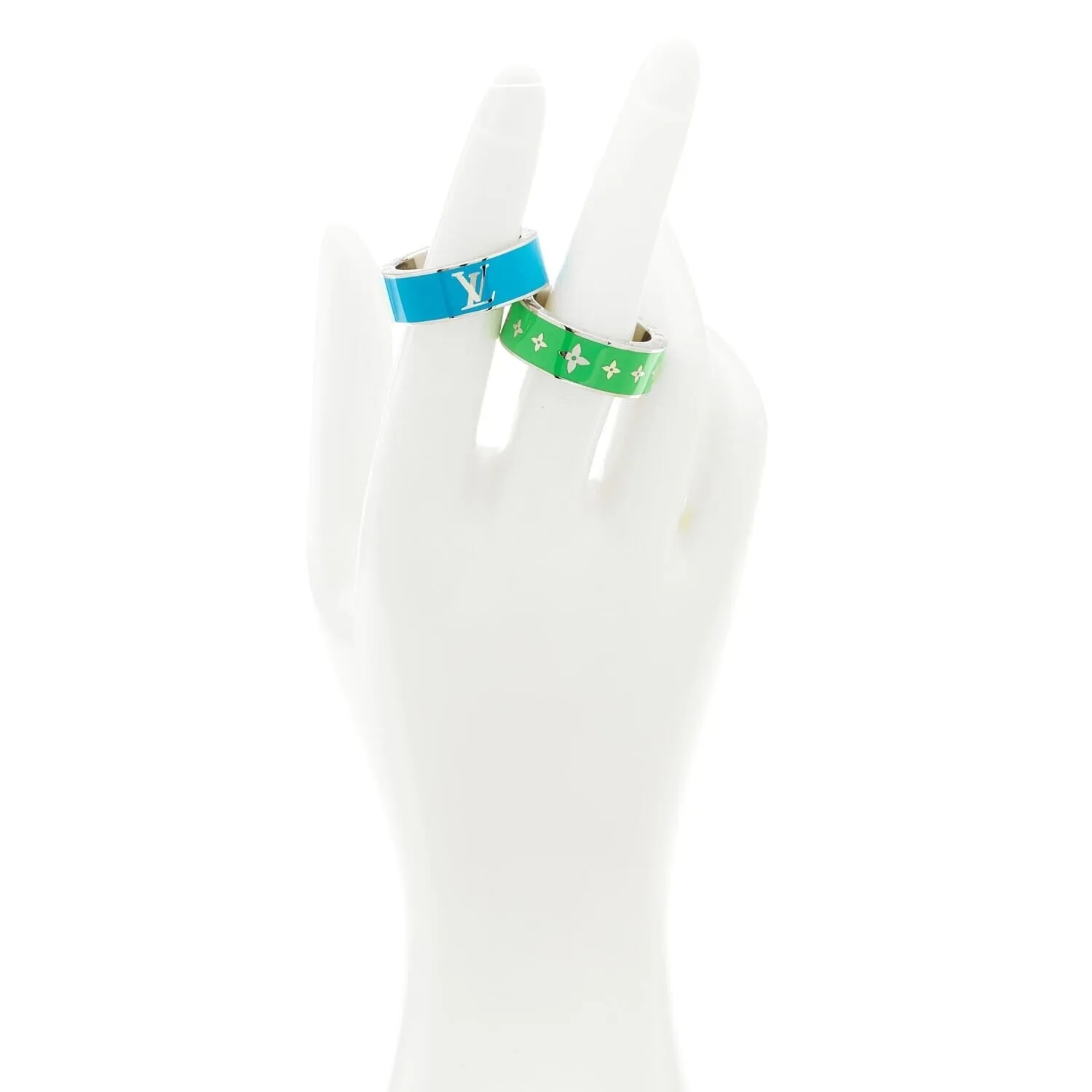 Louis Vuitton Metal Ceramic Ring Set L 63 10.25 Blue Green (Pre-Owned) sold by Zulily product image thumbnail 2