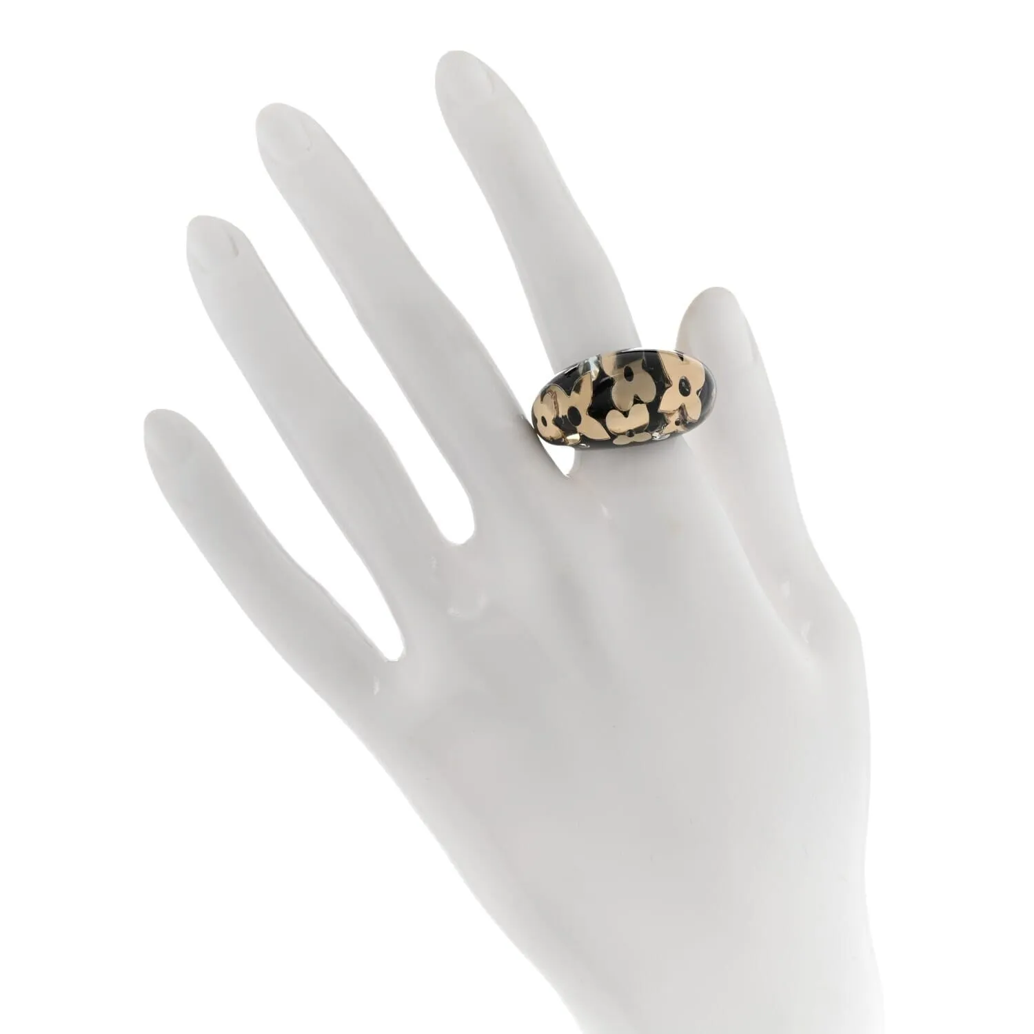 Louis Vuitton Resin Swarovski Crystal Inclusion Ring 50/5.5 Black (Pre-Owned) sold by Zulily product image thumbnail 2