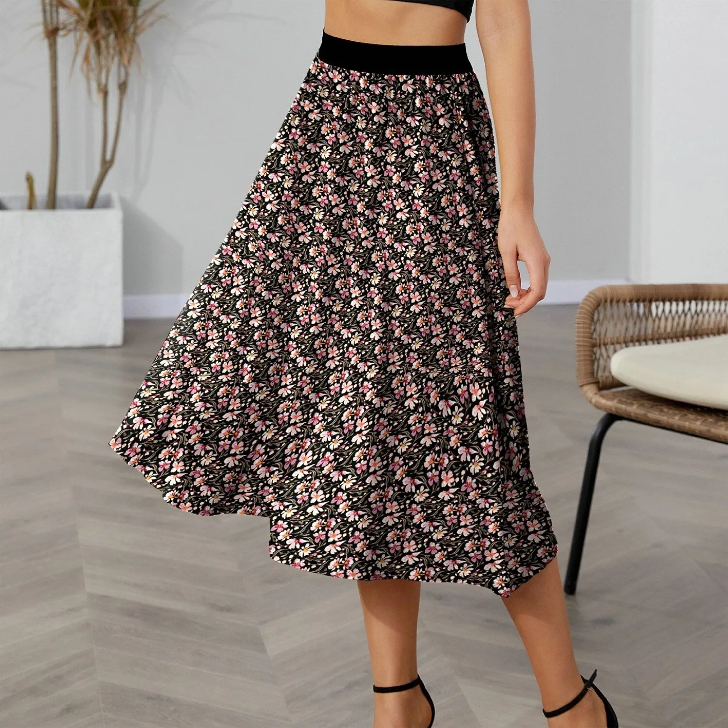 Pink Floral A-Line Skirt sold by Zulily