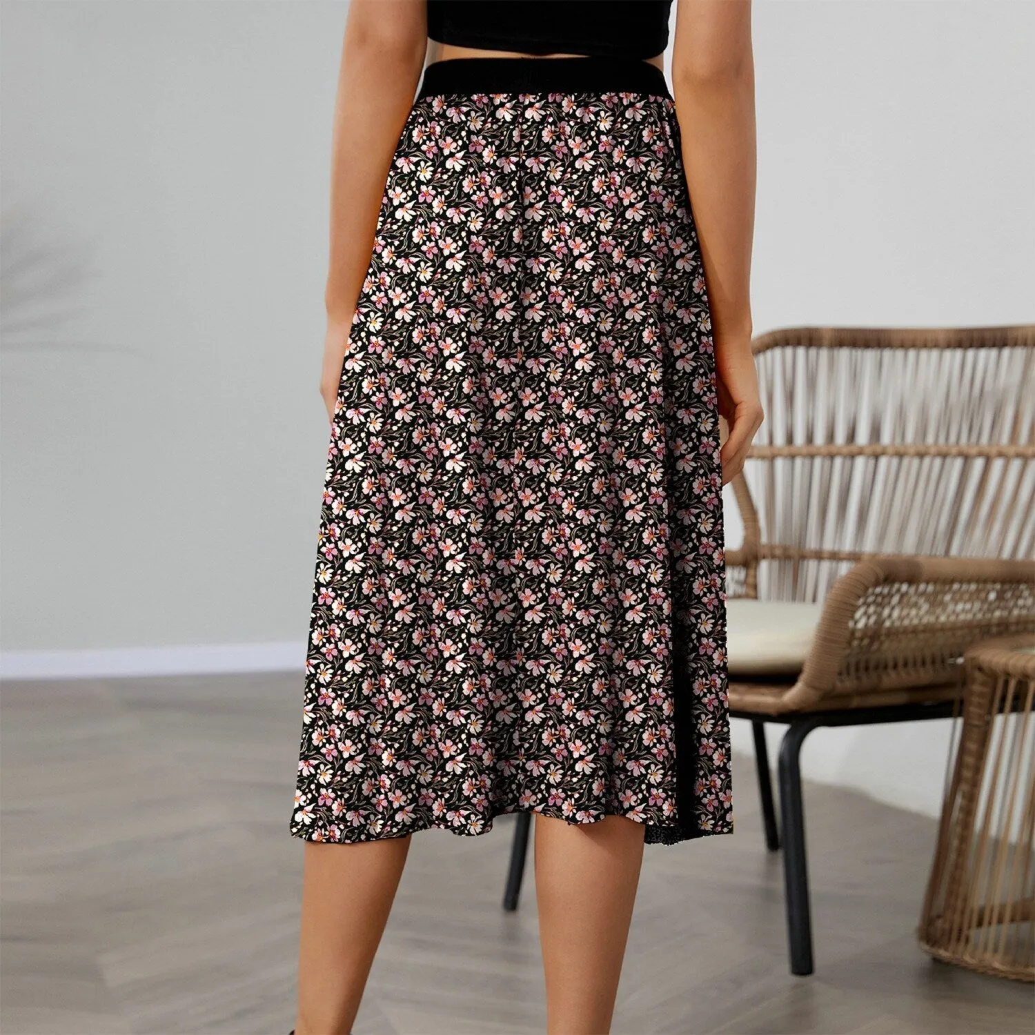 Pink Floral A-Line Skirt sold by Zulily product image thumbnail 2