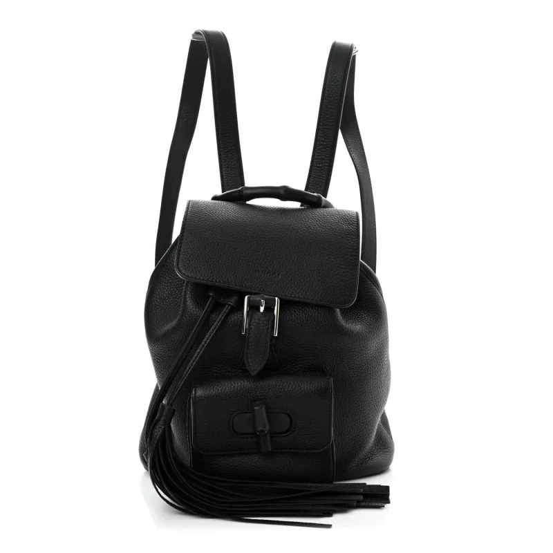Gucci Calfskin Small Bamboo Backpack Black (Pre-Owned) sold by Zulily