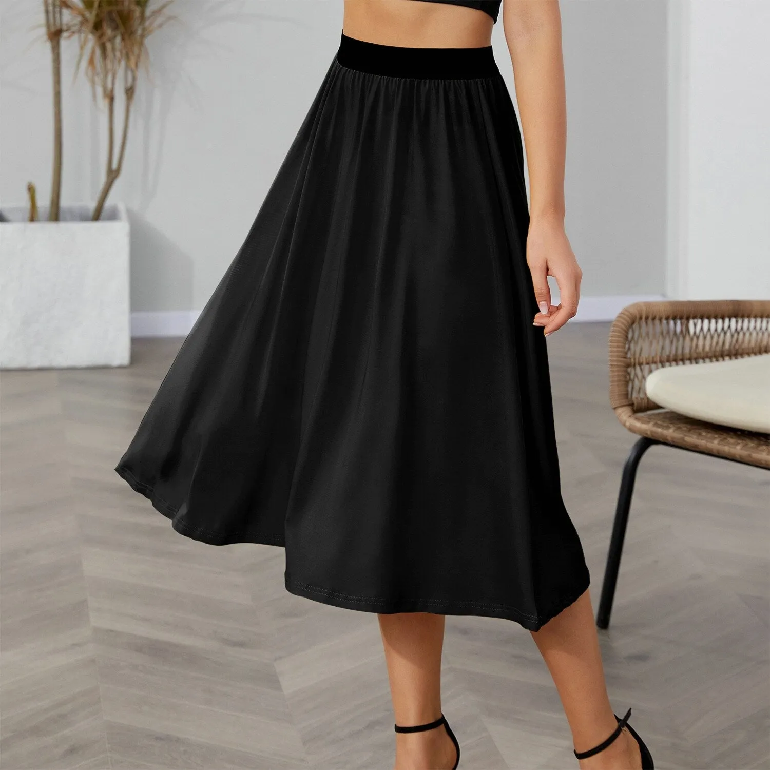 Black A-Line Skirt sold by Zulily