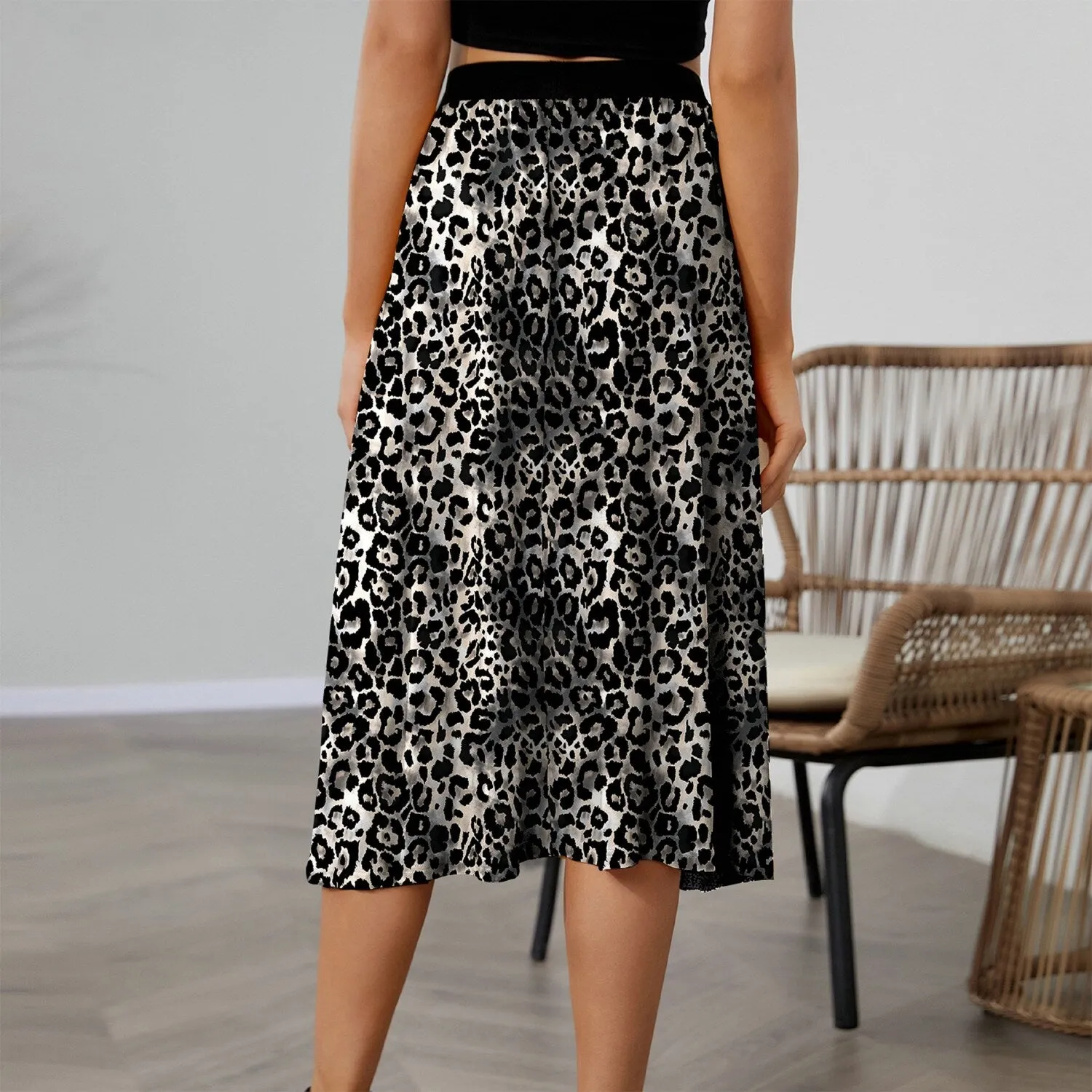 Black Leopard A-Line Skirt sold by Zulily product image thumbnail 2