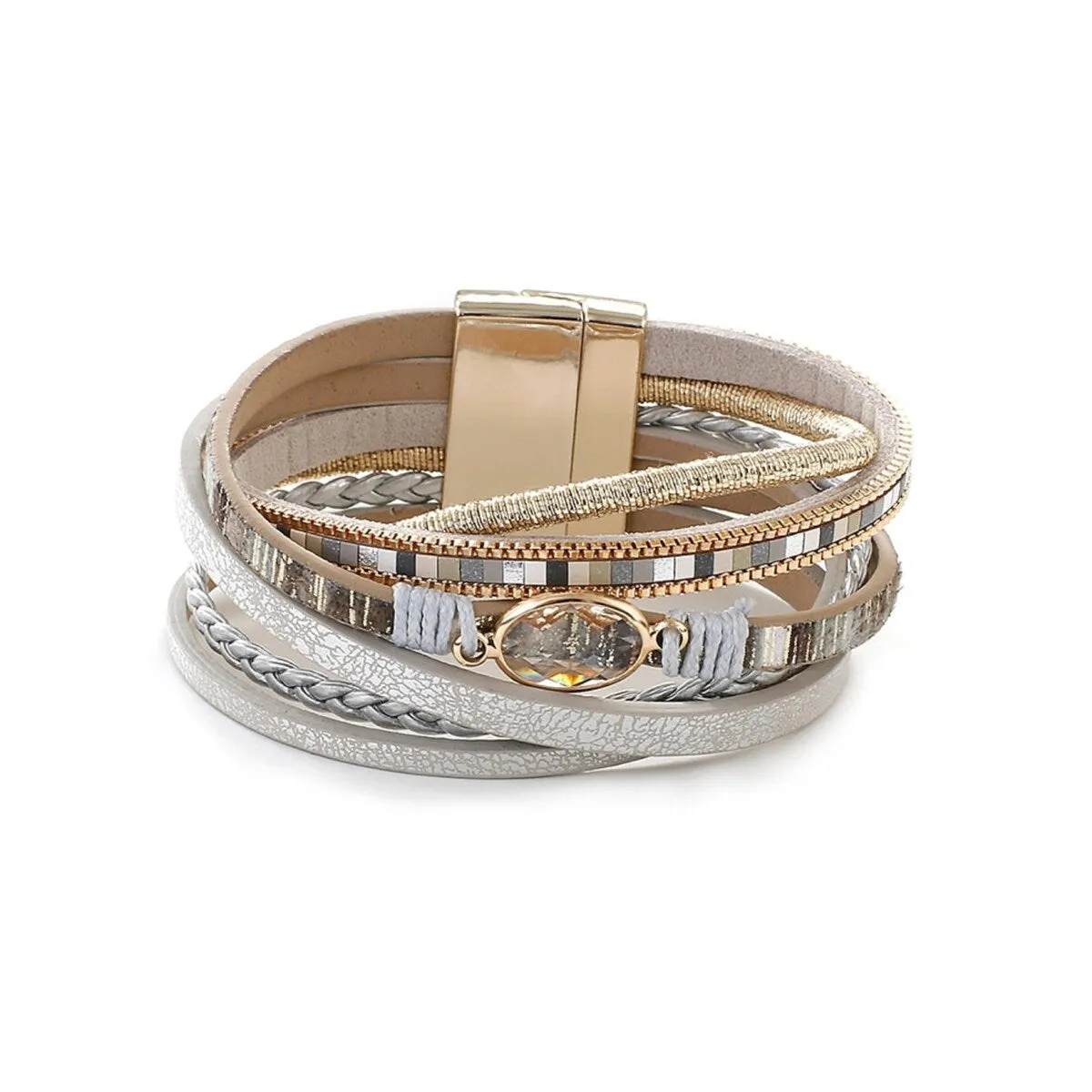 Grey Multi Strand Faux Leather Bracelet sold by Zulily