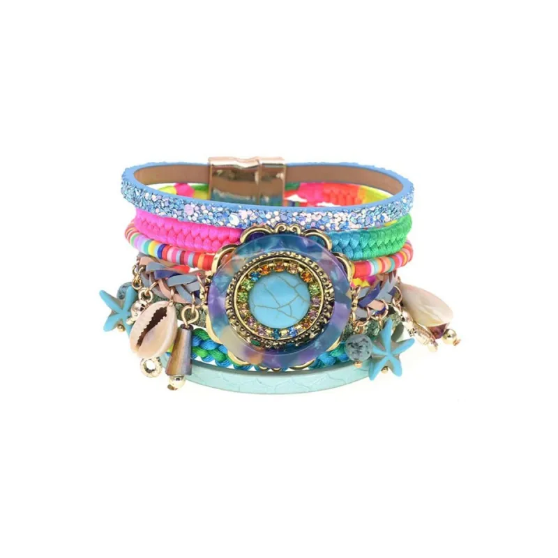 Multi Colored Faux Leather Boho Seaside Bracelet sold by Zulily