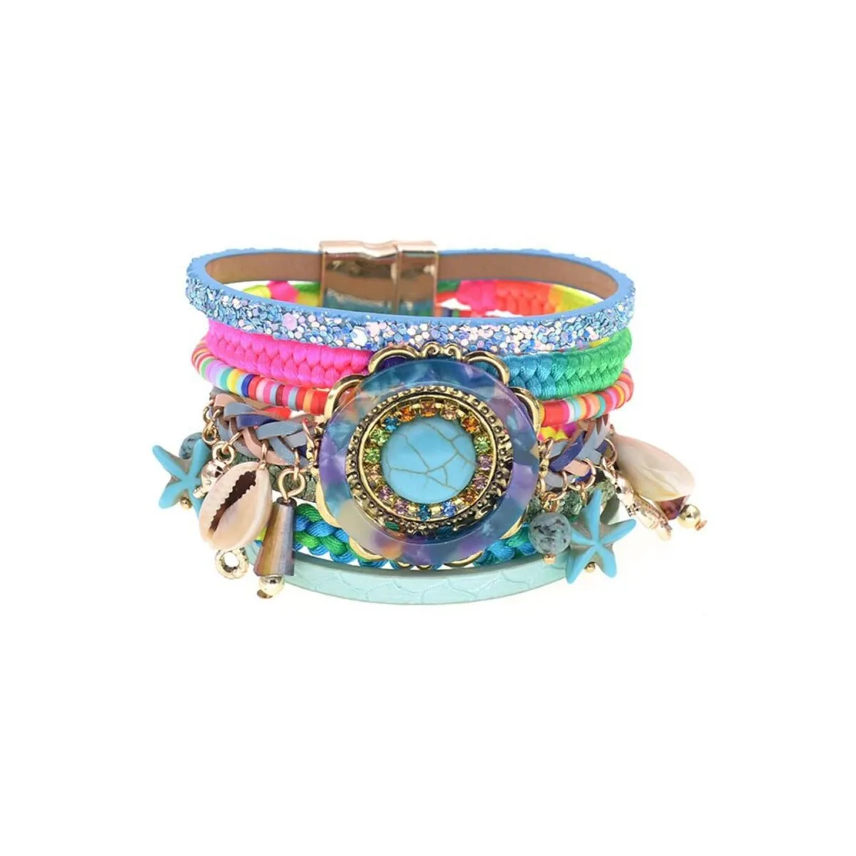 Multi Colored Faux Leather Boho Seaside Bracelet sold by Zulily