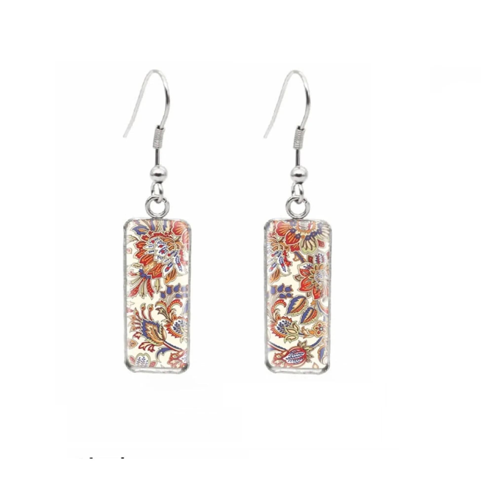 Terracotta Paisley Rectangular Drop Earrings - Terracotta Paisley sold by Zulily