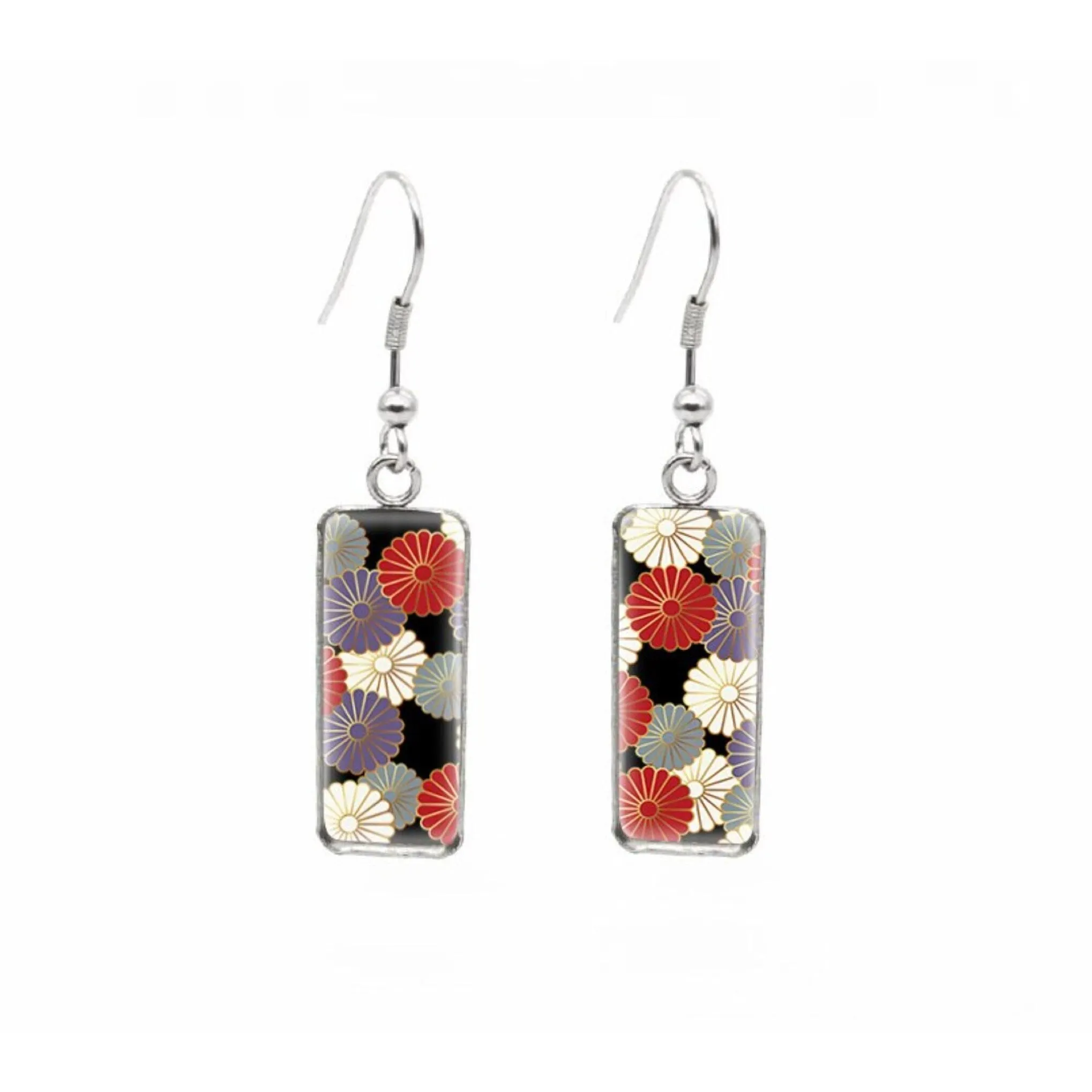 Multi Colored Fans Rectangular Drop Earrings - Multi Colored Fans sold by Zulily