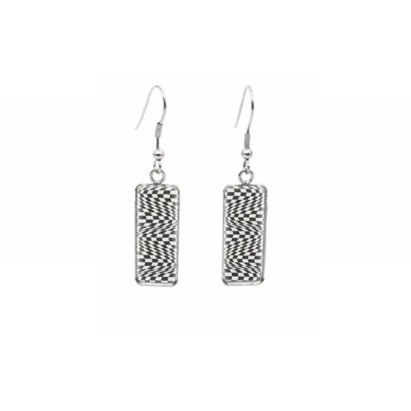 Wavy Checkered Rectangular Drop Earrings - Wavy Checkered sold by Zulily