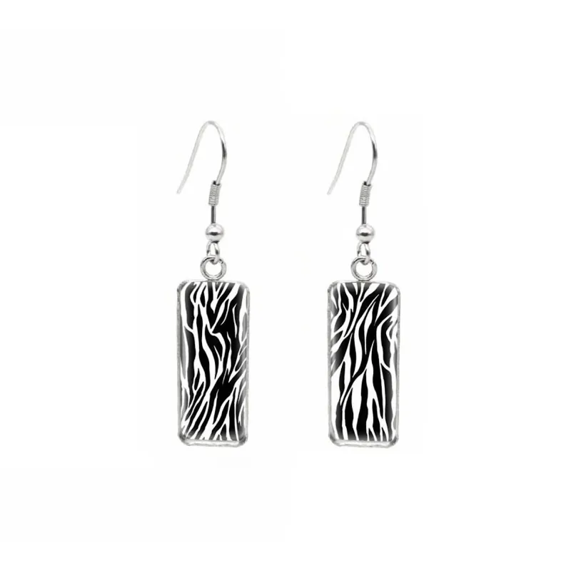 Zebra Rectangular Drop Earrings sold by Zulily