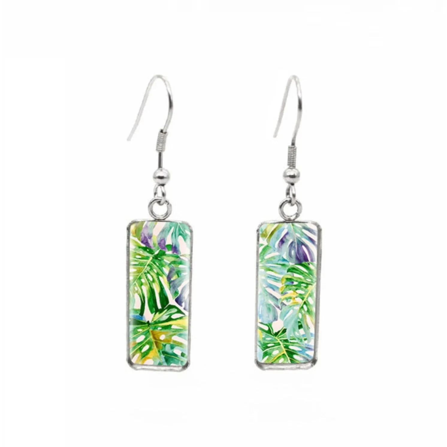 Tropical Palms Rectangular Drop Earrings - Tropical Palms sold by Zulily