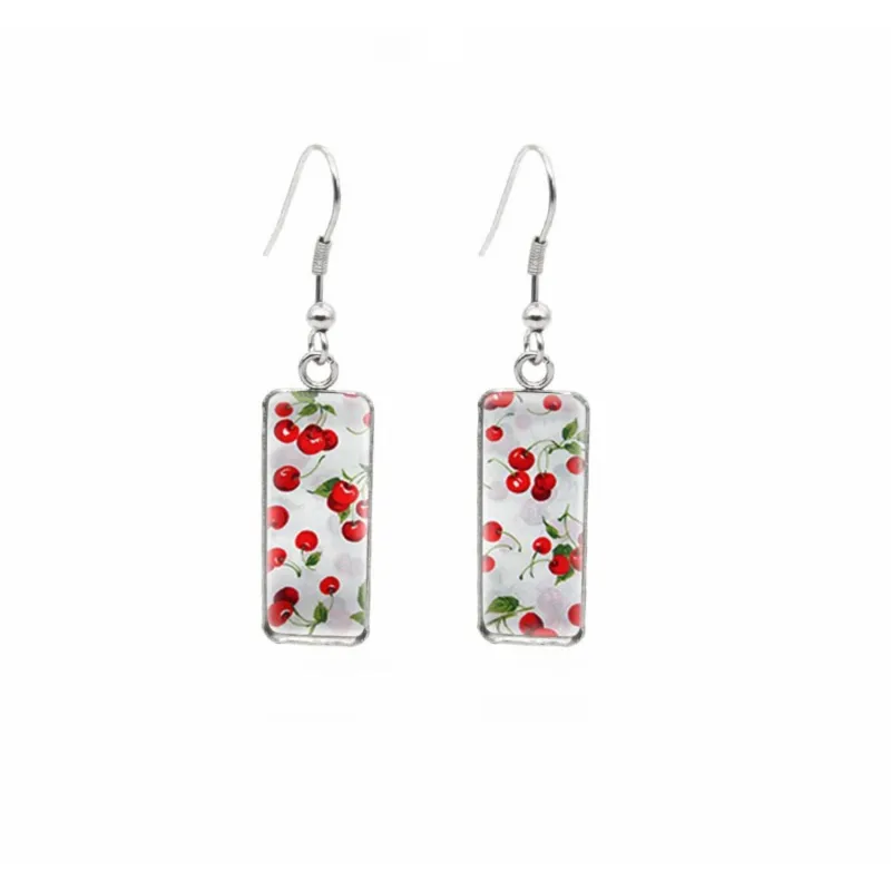 Red Cherries Rectangular Drop Earrings - Red Cherries sold by Zulily