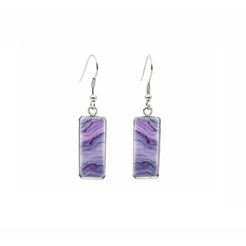Purple Gradient Rectangular Drop Earrings - Purple Gradient sold by Zulily