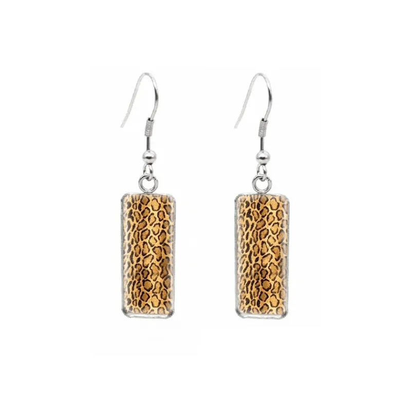 Leopard Print Rectangular Drop Earrings - Leopard Print sold by Zulily